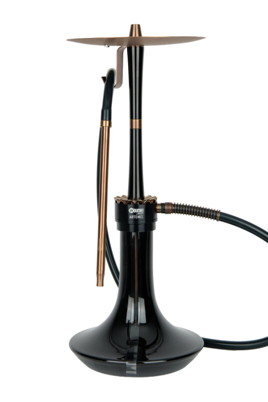 ARTEMIS NARGİLE - SİYAH CAM - SİYAH/BRONZ GÖVDE - 1