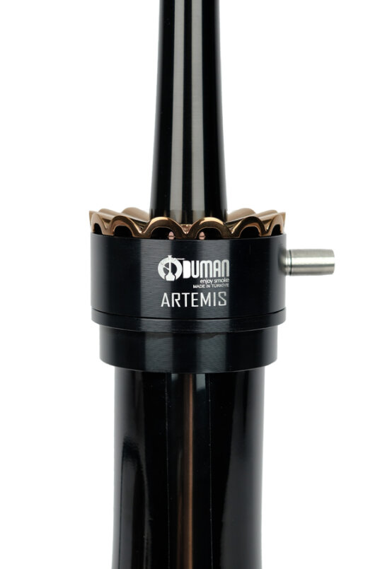 ARTEMIS NARGİLE - SİYAH CAM - SİYAH/BRONZ GÖVDE - 4