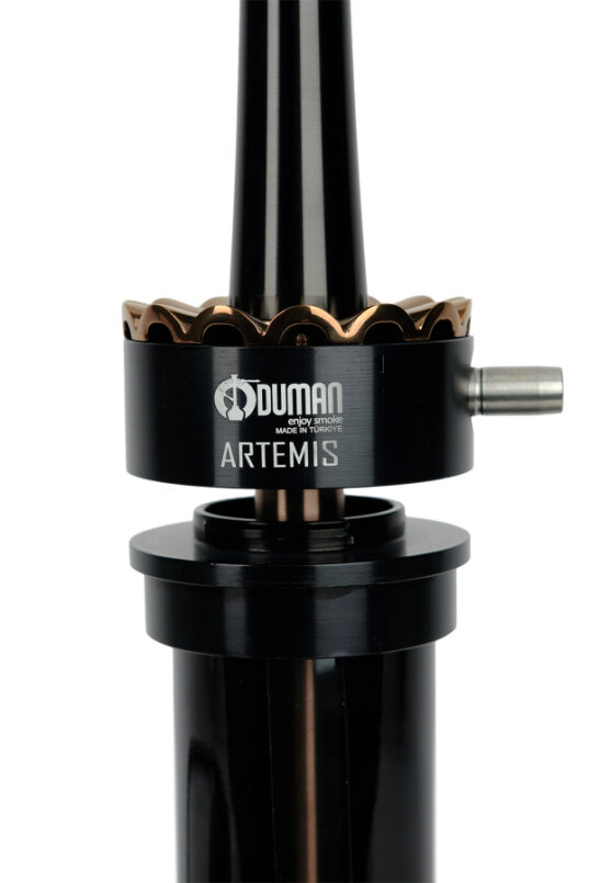 ARTEMIS NARGİLE - SİYAH CAM - SİYAH/BRONZ GÖVDE - 5