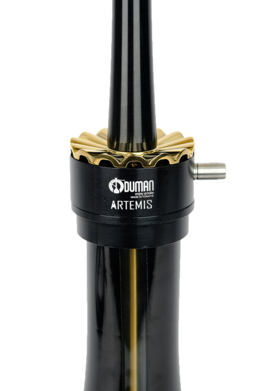 ARTEMIS NARGİLE - SİYAH CAM - SİYAH/GOLD GÖVDE - 4