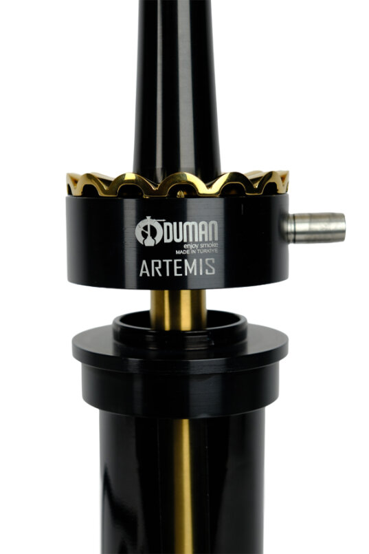 ARTEMIS NARGİLE - SİYAH CAM - SİYAH/GOLD GÖVDE - 5