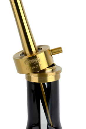 INFINITY NARGİLE - SİYAH CAM-GOLD GÖVDE - 5
