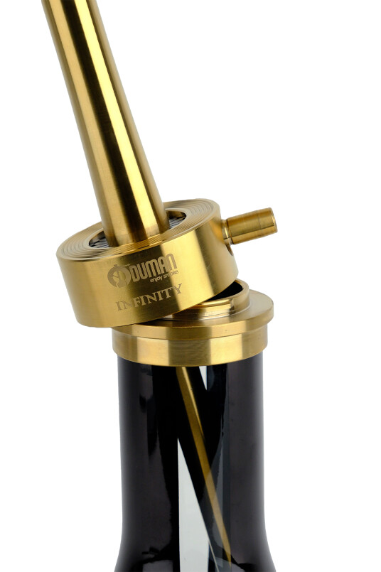 INFINITY NARGİLE - SİYAH CAM-GOLD GÖVDE - 5