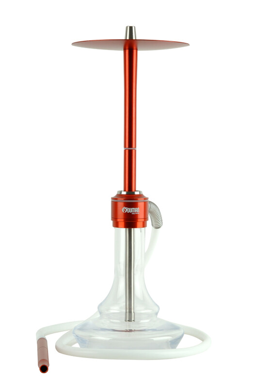 NOVA NARGİLE - ŞEFFAF CAM - KIRMIZI GÖVDE - 1